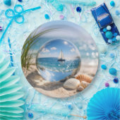 Sailboat Reflection In Glass Sphere ペーパープレート (パーティー)