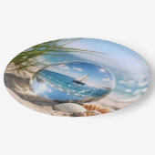 Sailboat Reflection In Glass Sphere ペーパープレート (アングル)