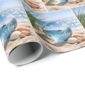 Sailboat Reflection In Glass Sphere ラッピングペーパー (ロールコーナー)