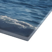 Sailboat Sailing on the Ocean Blue Glass カッティングボード (角)