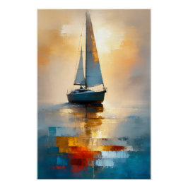 Sailboat Seascape Wall Art  ポスター