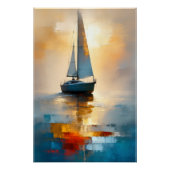 Sailboat Seascape Wall Art  ポスター (正面)
