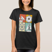 Sailboat Steering Wheel Sailor Compass Pop Sailing Tシャツ (正面)