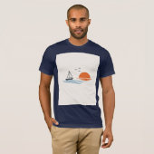 Sailboat Sunset Minimal Tシャツ (正面フル)