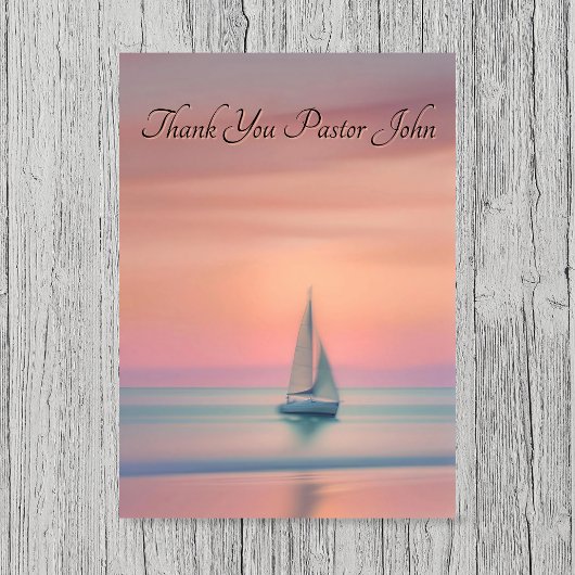 Sailboat Sunset Pastor Appreciation  サンキューカード