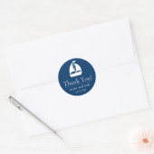 Sailboat Thank You Labels (Dark Blue) ラウンドシール (封筒)