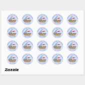 Sailboat Thank You Sticker ラウンドシール (シート)
