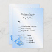 Sailboat Theater RSVPメニュー選択Entree付き 出欠カード (正面/裏面)