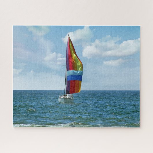 Sailboat with Rainbow Spinnaker ジグソーパズル (横)