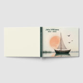 Sailboat With Seagulls For Memorial Service ゲストブック (全面)