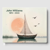 Sailboat With Seagulls For Memorial Service ゲストブック (正面)