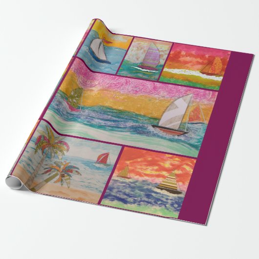 Sailboat Wrapping Paper ラッピングペーパー (アンロールド)