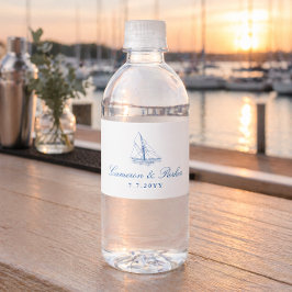 Sailboat Yacht Club Wedding Favor ペットボトルラベル