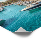 Sailboats and Speedboat at Yacht Haven ポスター (角)