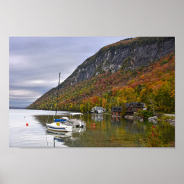 Sailboats at Rest on Lake Willouby, Vermont ポスター