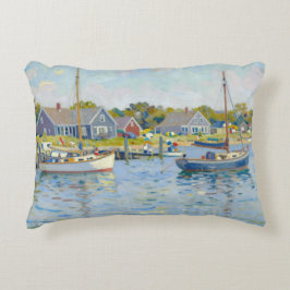 Sailboats Impressionism New England アクセントクッション