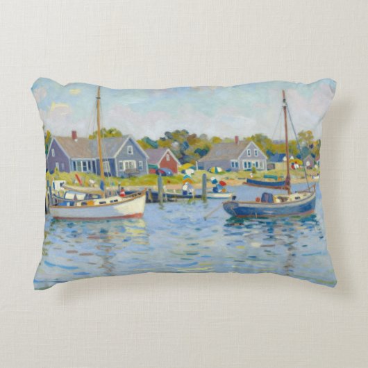 Sailboats Impressionism New England アクセントクッション (正面)