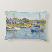 Sailboats Impressionism New England アクセントクッション (裏面)