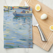 Sailboats Impressionism New England キッチンタオル (四つ折り)