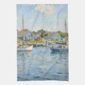 Sailboats Impressionism New England キッチンタオル (縦)