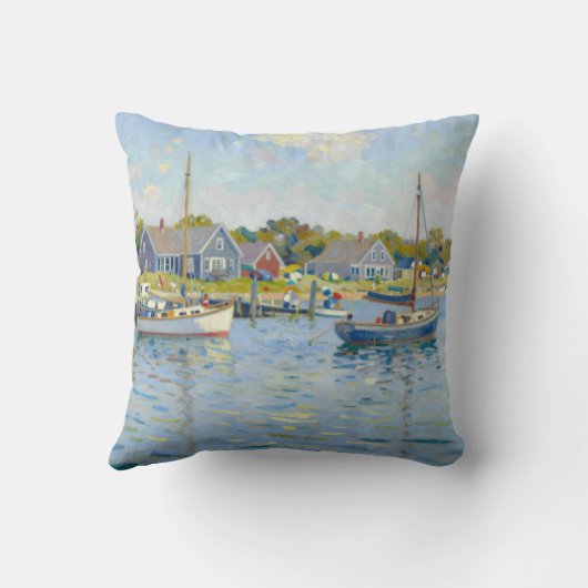 Sailboats Impressionism New England クッション (裏面)