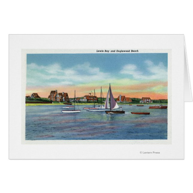 Sailboats in Lewis Bay, Englewoodビーチビュー (正面横)