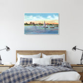 Sailboats in Lewis Bay, Englewoodビーチビュー キャンバスプリント (インサイチュ (寝室))