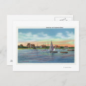 Sailboats in Lewis Bay, Englewoodビーチビュー ポストカード (正面/裏面)