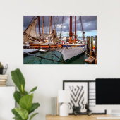 Sailboats Morred At Key West ポスター (ホームオフィス)