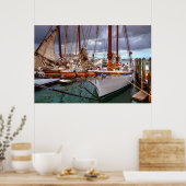 Sailboats Morred At Key West ポスター (キッチン)