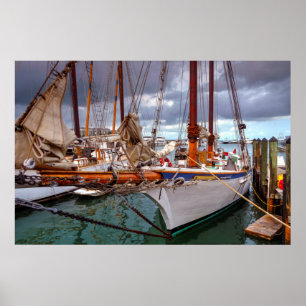 Sailboats Morred At Key West ポスター
