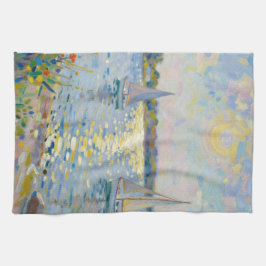 Sailboats New England Summer キッチンタオル