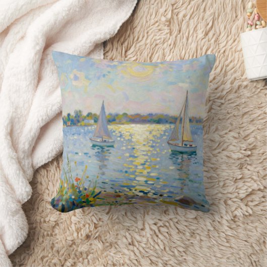 Sailboats New England Summer クッション (ブランケット)