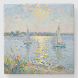 Sailboats New England Summer ストーンコースター