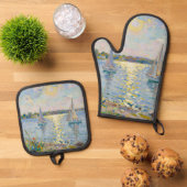 Sailboats New England Summer 鍋つかみ&鍋敷きセット (トップダウン)