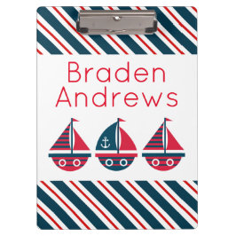 Sailbotsストライプのクリップボパーソナライズされたード クリップボード