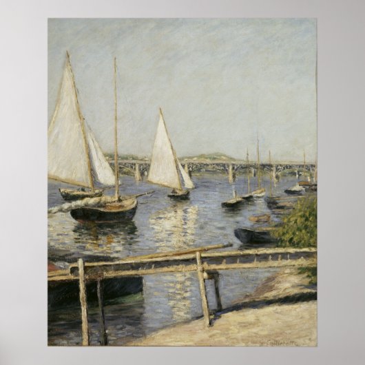 Sailbots at Argenteuil by Gustave Caillebotte ポスター (正面)