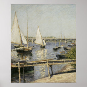 Sailbots at Argenteuil by Gustave Caillebotte ポスター