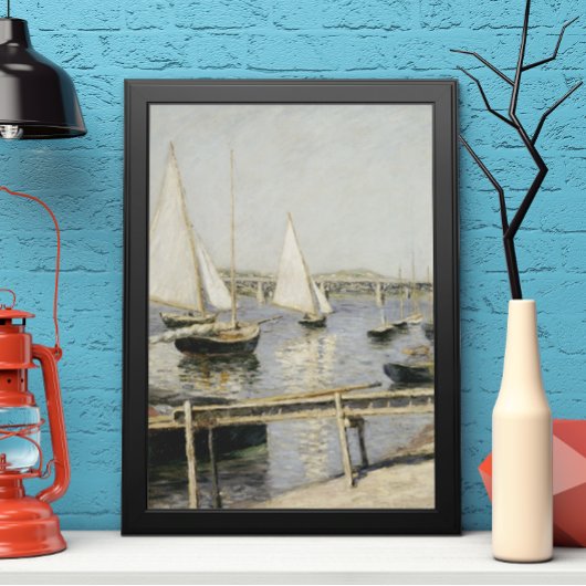 Sailbots at Argenteuil by Gustave Caillebotte ポスター