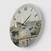 Sailbots at Argenteuil by Gustave Caillebotte ラージ壁時計 (傾斜)