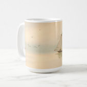 Sailbots At Sea 航海の Art by Louis Prang & Co. コーヒーマグカップ (正面左)