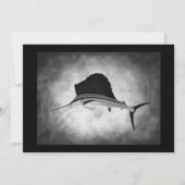 Sailfishの魚釣りのヴィンテージの芸術 招待状 (正面)