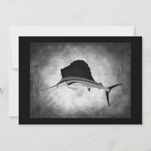 Sailfishの魚釣りのヴィンテージの芸術 招待状 (正面)