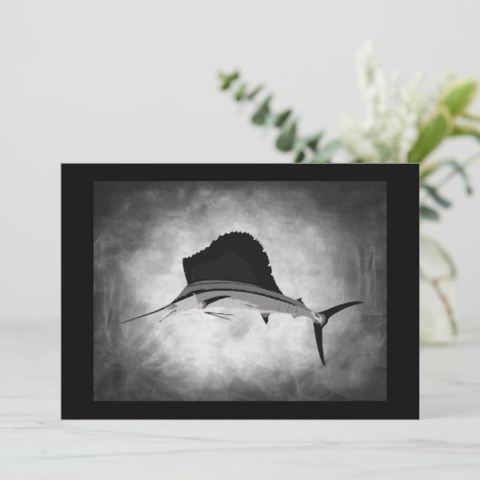 Sailfishの魚釣りのヴィンテージの芸術 招待状 (スタンド正面)