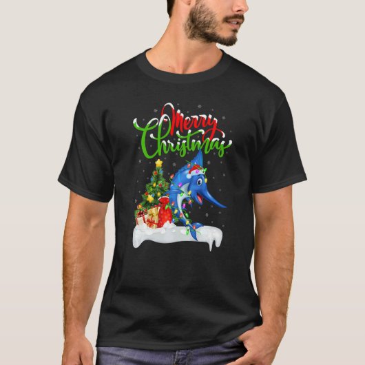 Sailfish  Xmas Decorations Santa Sailfish Christma Tシャツ (正面)