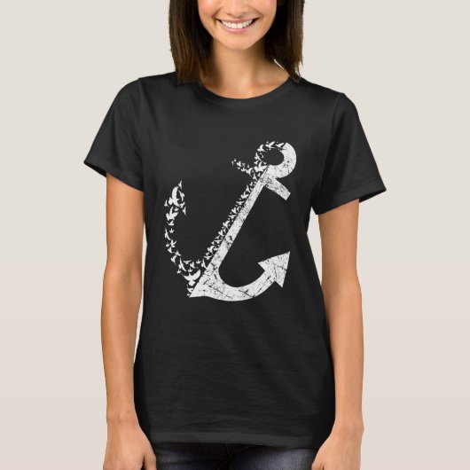 Sailing Anchor Seagull Sailor Navigator Coast Sea  Tシャツ (正面)
