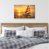 Sailing at Sunset Canvas Wall Art  キャンバスプリント (インサイチュ (寝室))