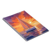 Sailing at Sunset | Coastal Ocean Painting ノートブック (右側)