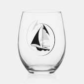 Sailing boat ステムなしワイングラス (裏面)