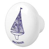 Sailing Boat Personalized Name セラミックノブ (右)